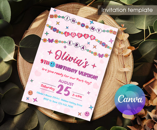 Taylor Swift Eras Tour customizable invitation template | Share or Print | girl | SP888