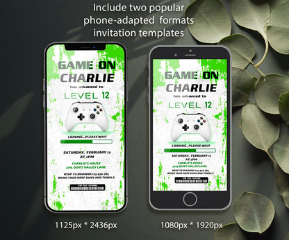 Gamer Party customizable invitation template | Share or Print | boy | TE542