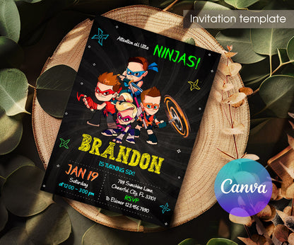 Ninja Kidz TV customizable invitation template | Share or Print | RC564