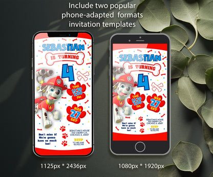 PAW Patrol customizable invitation template | Share or Print | QN357
