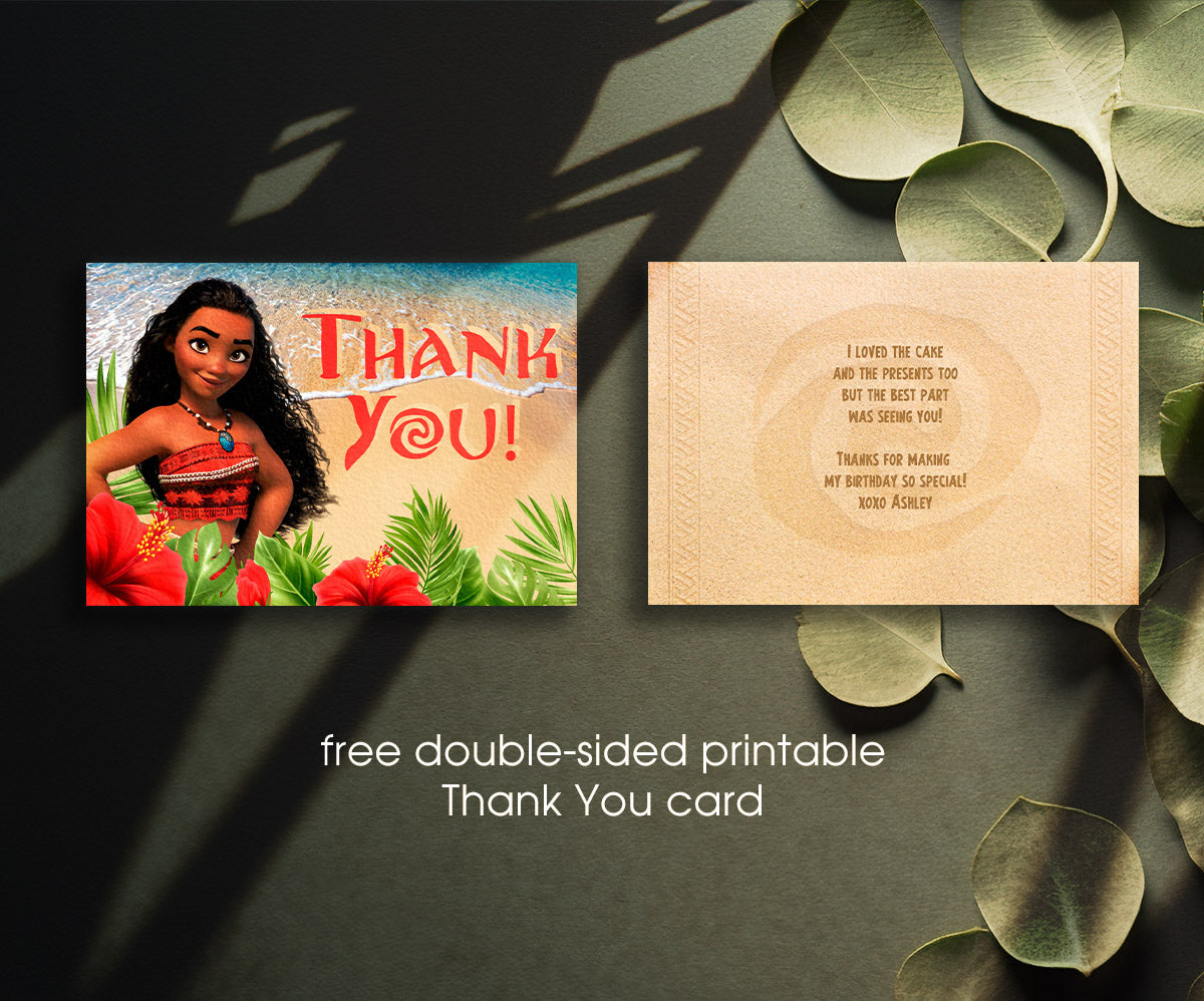 Moana Princess customizable invitation template | Share or Print | girl | DB774