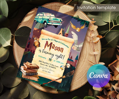 Harry Potter customizable invitation template | Share or Print | JU905