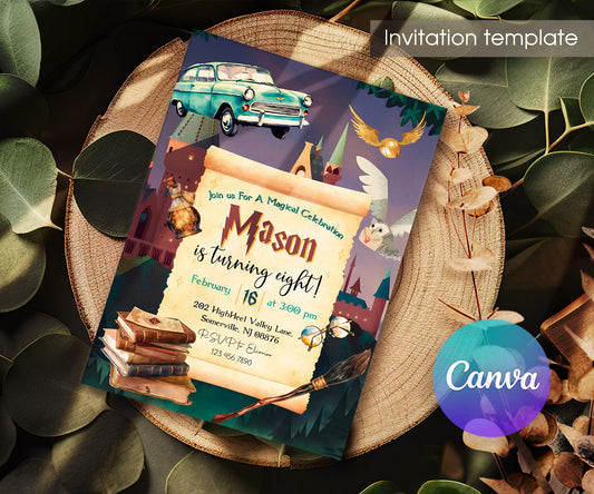 Harry Potter customizable invitation template | Share or Print | JU905