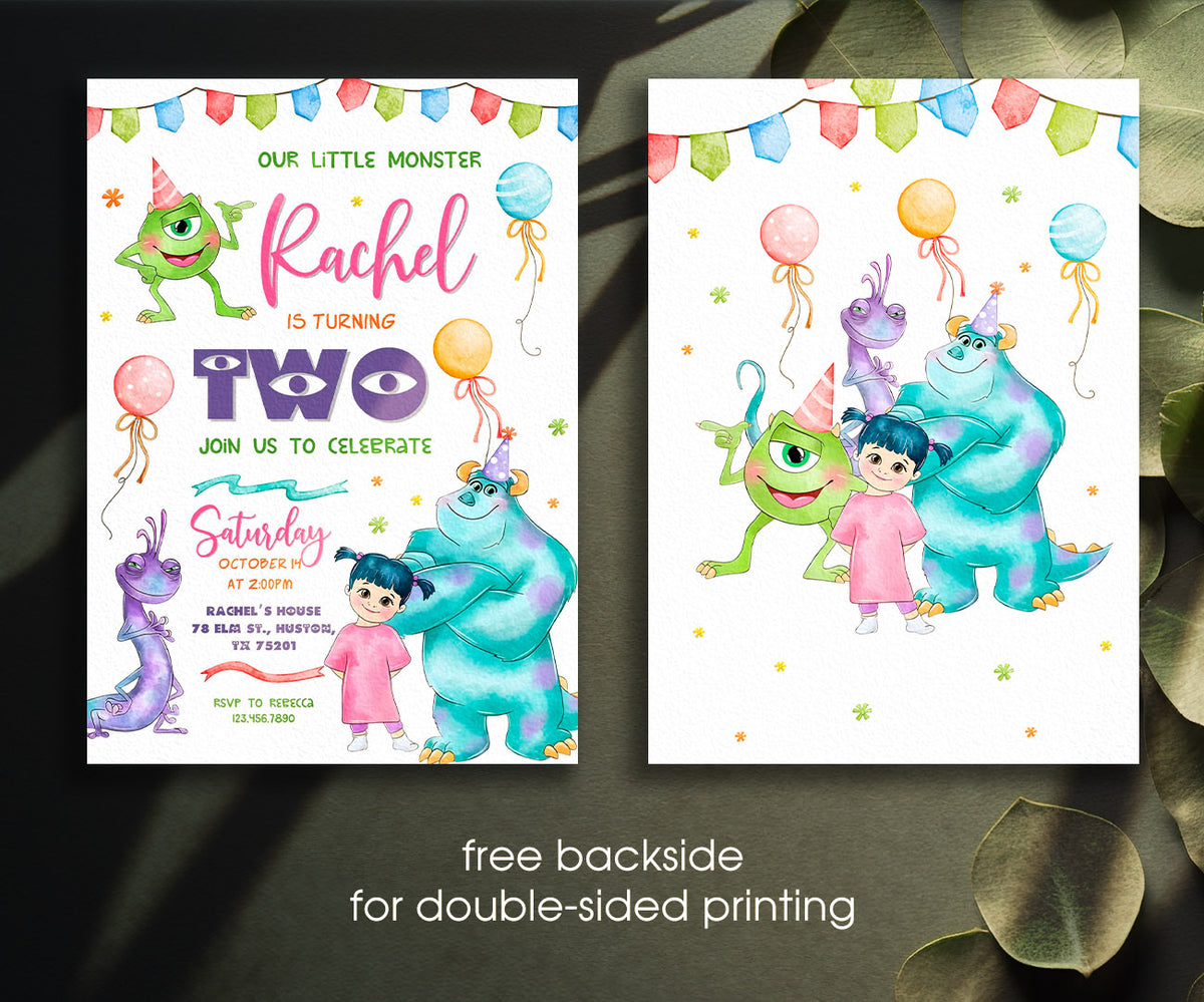 Monsters, Inc. customizable invitation template | Share or Print | SP408