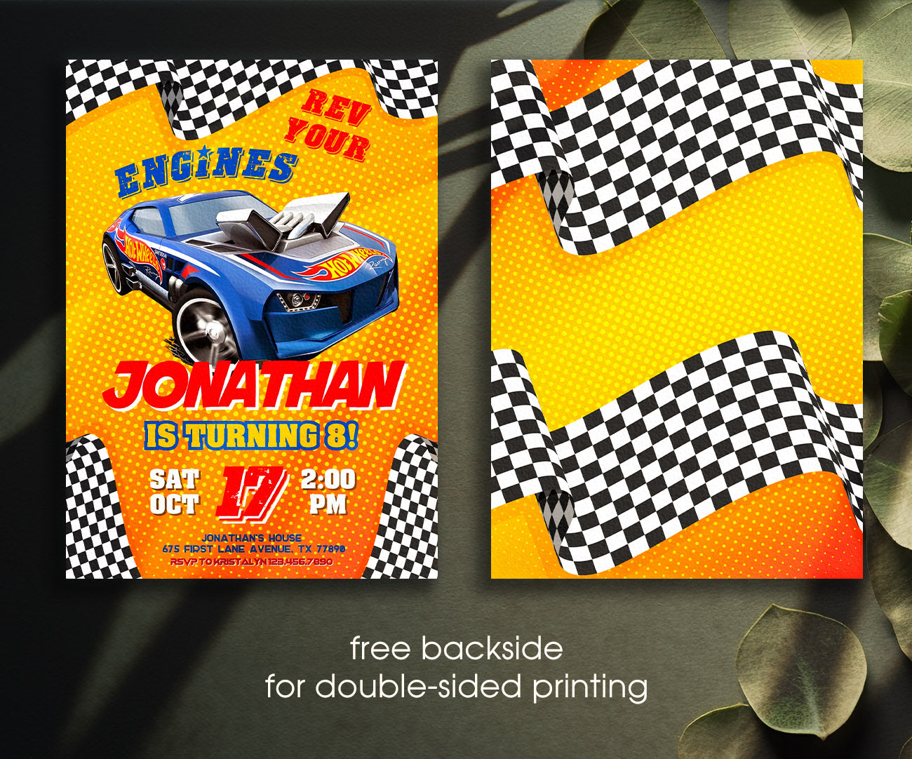 Hot Wheels Racing customizable invitation template | Share or Print | boy | RM339