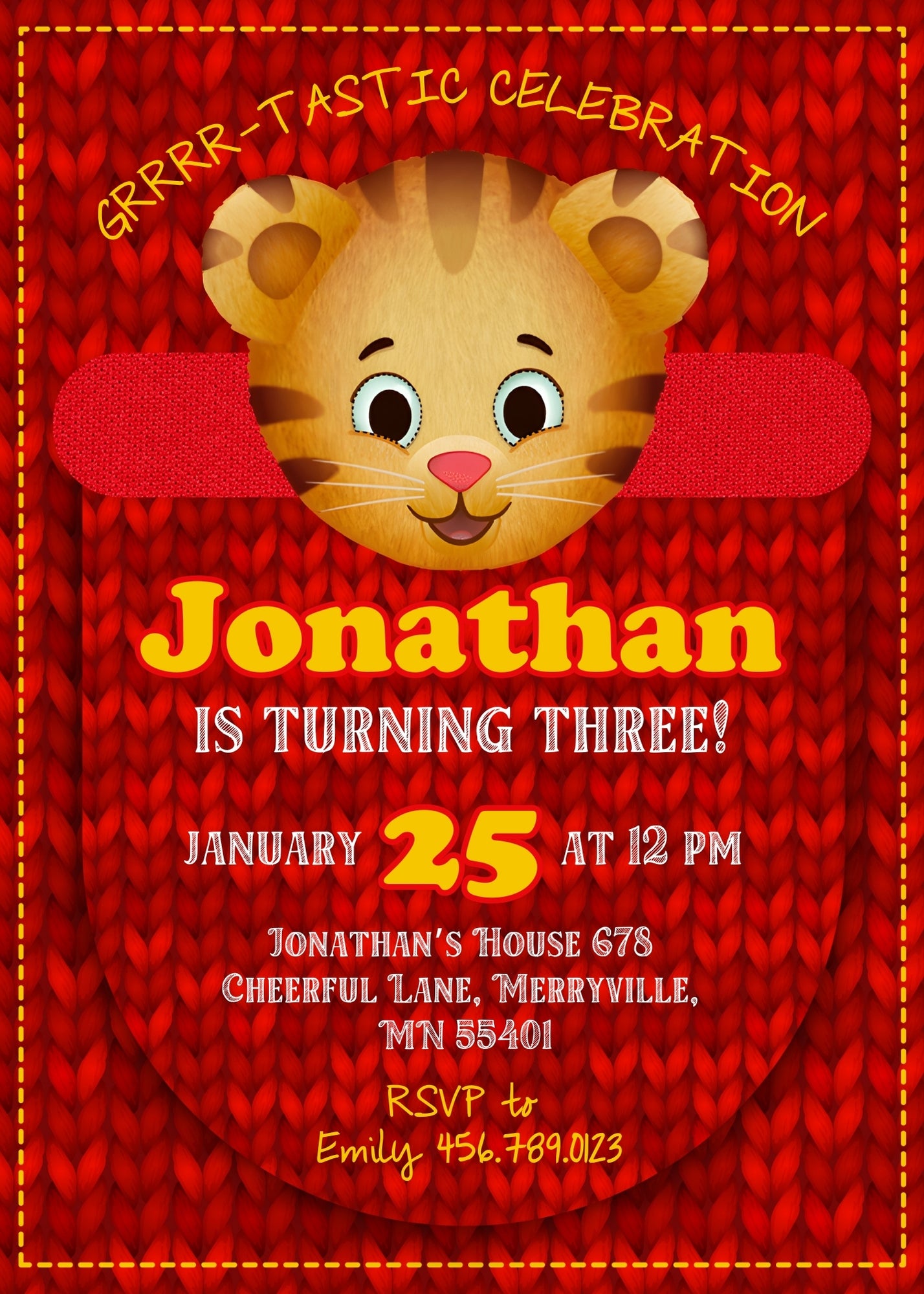 Daniel Tiger's Neighborhood customizable invitation template | Share or Print | SL861