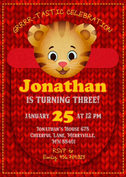 Daniel Tiger's Neighborhood customizable invitation template | Share or Print | SL861