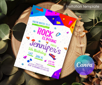 Rock Climbing customizable invitation template | Share or Print | IX795