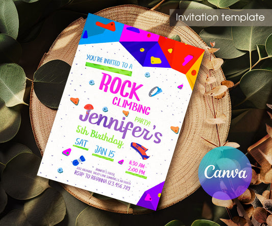 Rock Climbing customizable invitation template | Share or Print | IX795