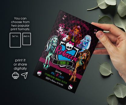 Monster High customizable invitation template | Share or Print | girl | CK080