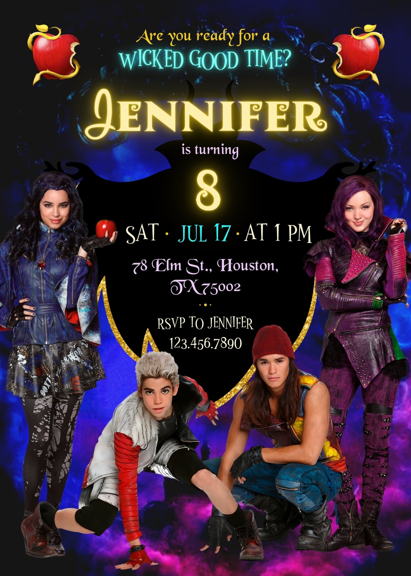 Descendants Disney customizable invitation template | Share or Print | NU502