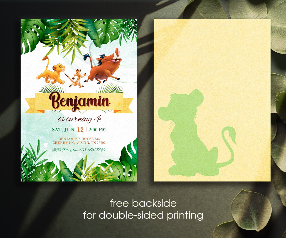 Lion King Simba customizable invitation template | Share or Print | MA573