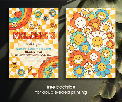 Disco Party 80th 90th customizable invitation template | Share or Print | QQ357
