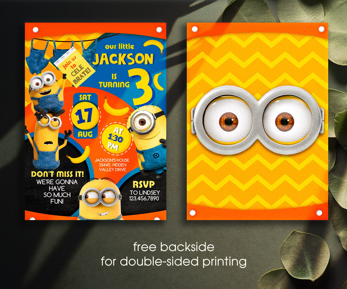 Minions Despicable Me customizable invitation template | Share or Print | OH336