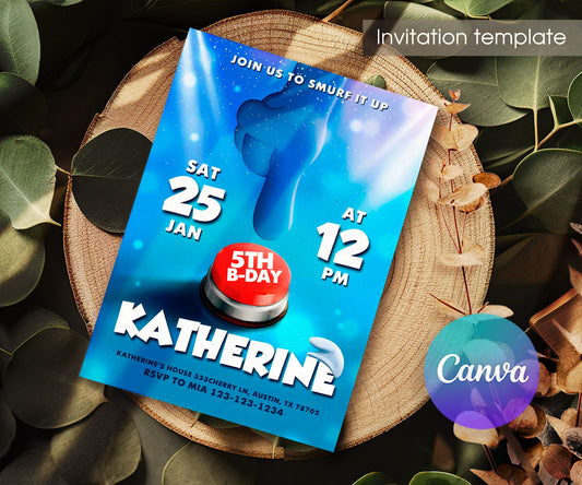 Smurfs customizable invitation template | Share or Print | QK941