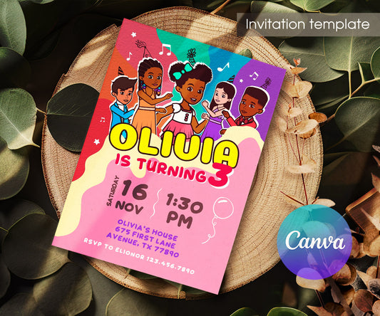 Gracie's Corner Music customizable invitation template | Share or Print | girl | SO337