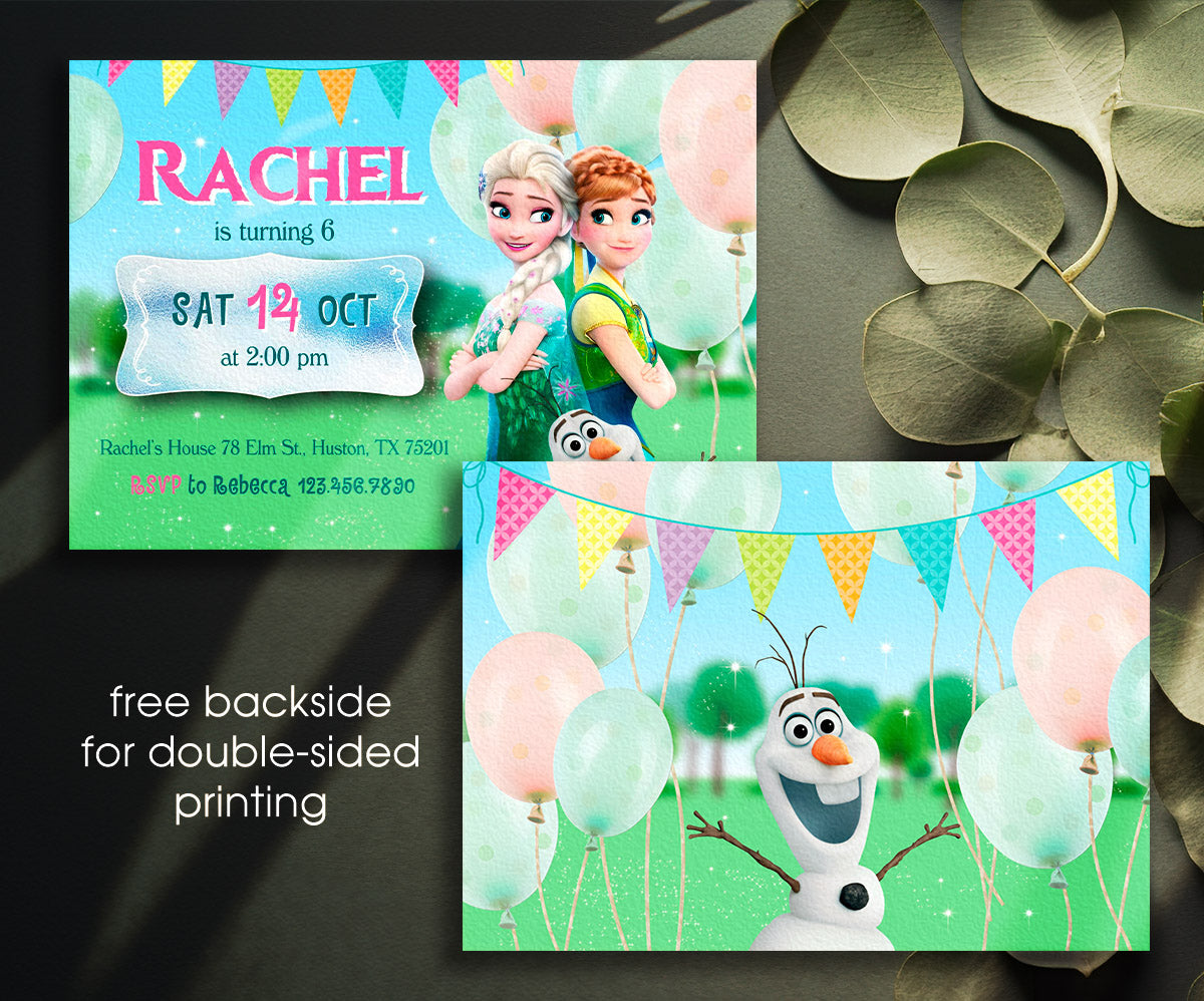 Frozen Elsa customizable invitation template | Share or Print | girl | CR425