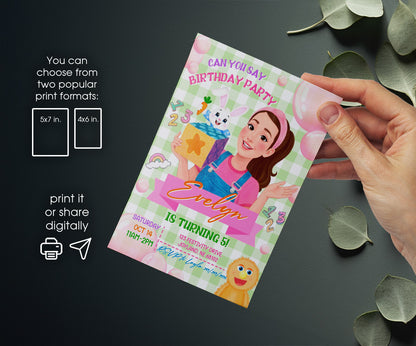 Ms. Rachel customizable invitation template | Share or Print | HK525