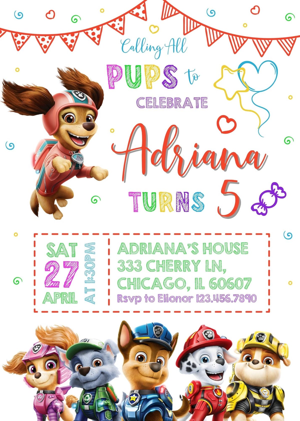 PAW Patrol customizable invitation template | Share or Print | DT610