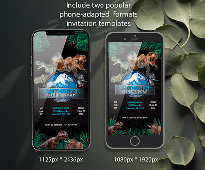 Jurassic World Dinosaur customizable invitation template | Share or Print | WD353