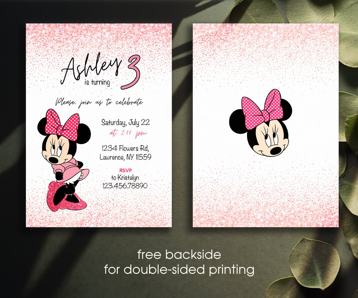 Minnie Mouse Disney Mickey customizable invitation template | Share or Print | girl | AY997