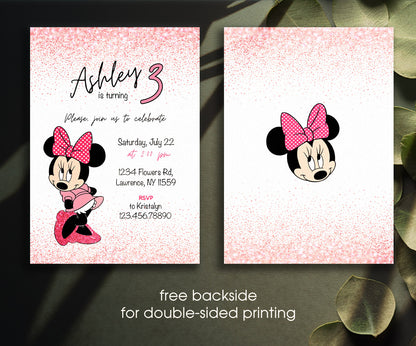 Minnie Mouse Disney Mickey customizable invitation template | Share or Print | girl | AY997