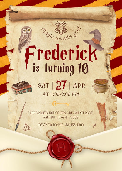 Harry Potter customizable invitation template | Share or Print | UK911