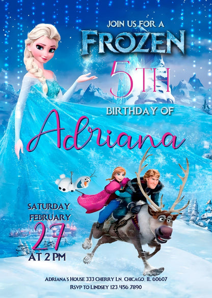 Frozen Elsa customizable invitation template | Share or Print | girl | JJ228
