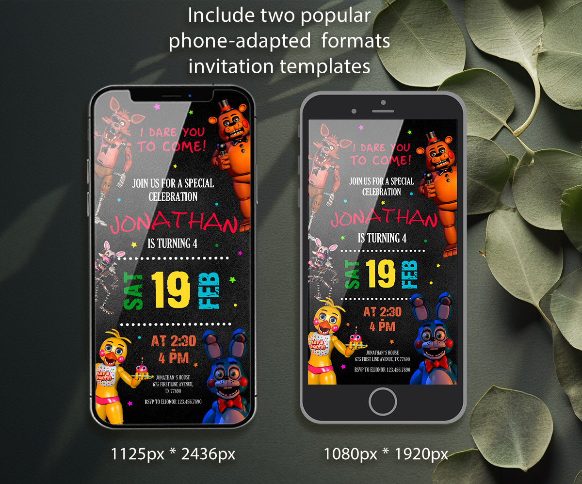 Five Nights at Freddy's customizable invitation template | Share or Print | JP261