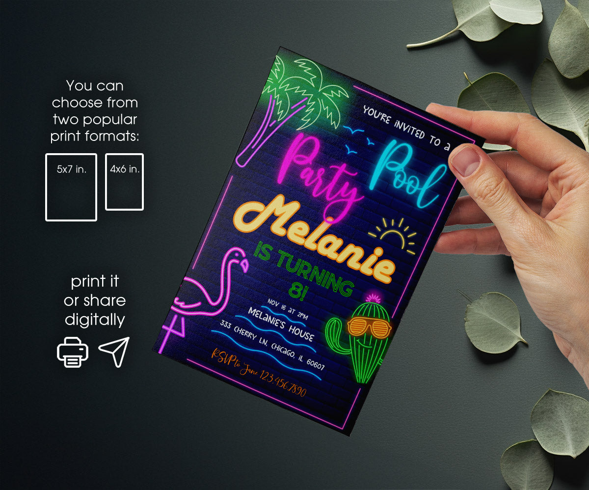 Pool Party customizable invitation template | Share or Print | TF167
