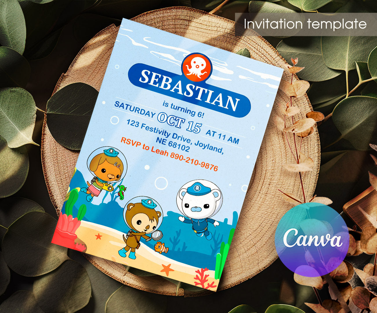 Octonauts customizable invitation template | Share or Print | NX320