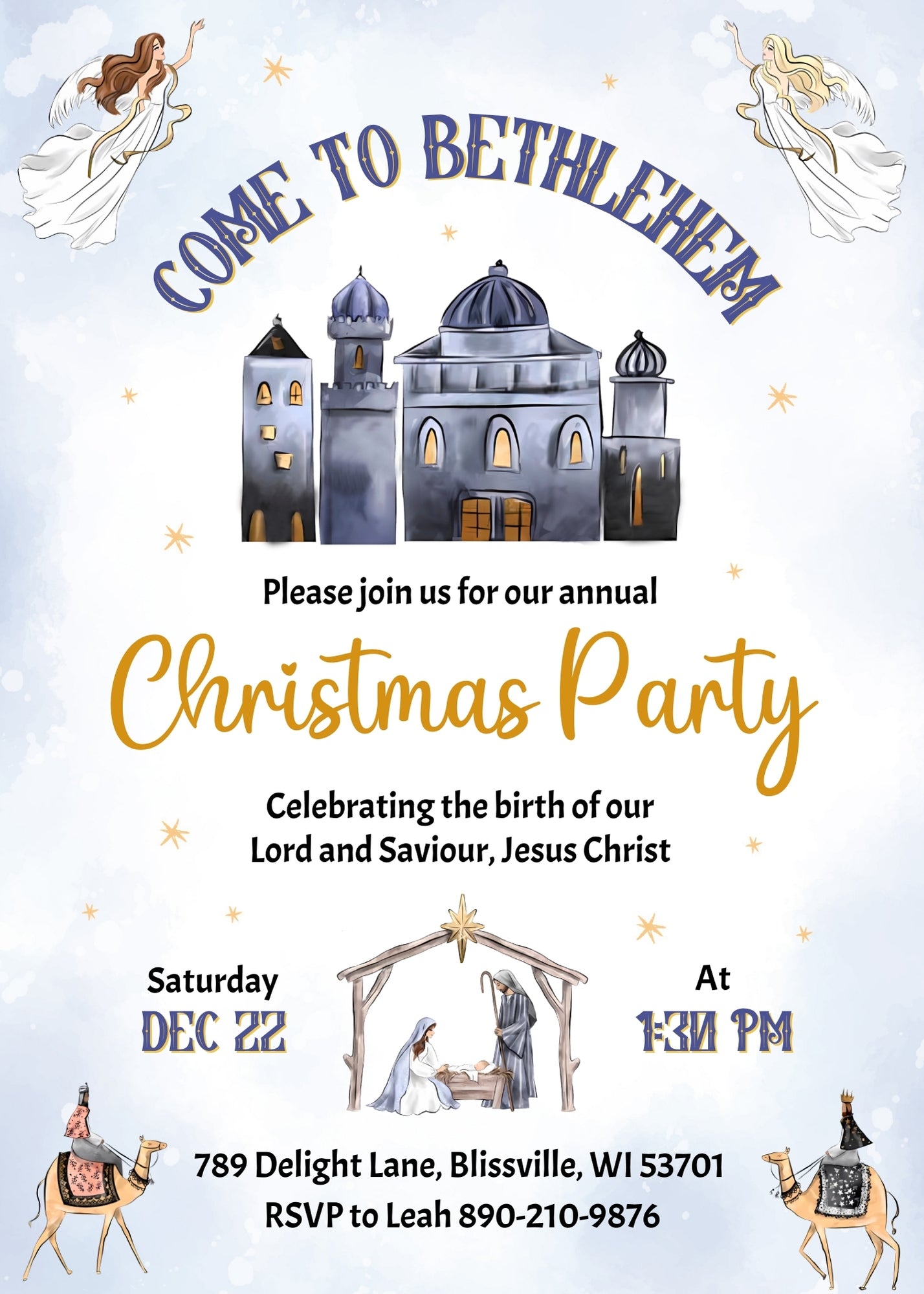 A Night In Bethlehem customizable invitation template | Share or Print | OQ458