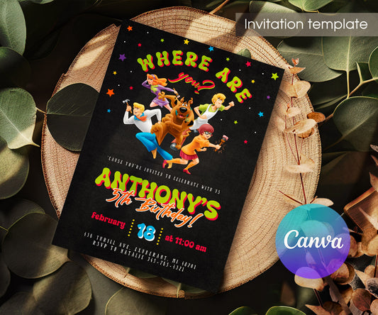 Scooby-Doo customizable invitation template | Share or Print | JE581