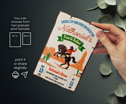 Cowboy Rodeo customizable invitation template | Share or Print | boy | AX931