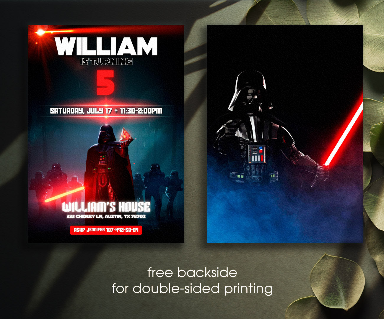 Star Wars Darth Vader customizable invitation template | Share or Print | boy | OR120