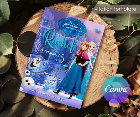 Frozen Elsa customizable invitation template | Share or Print | girl | LX701