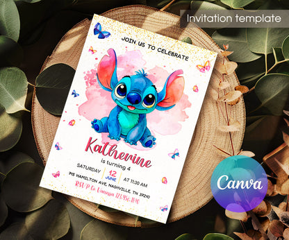 Lilo & Stitch Aloha customizable invitation template | Share or Print | WB737