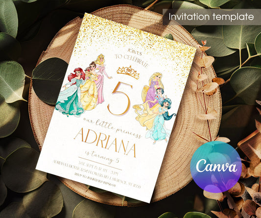 Disney Princess customizable invitation template | Share or Print | girl | LY453