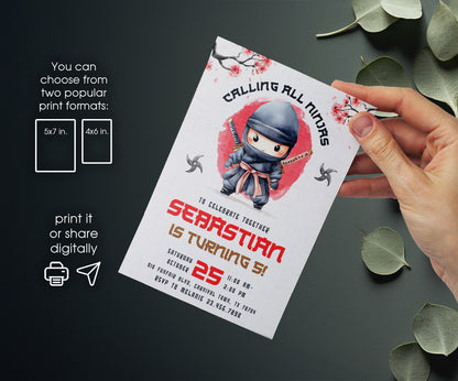 Ninja Kidz TV customizable invitation template | Share or Print | SL840
