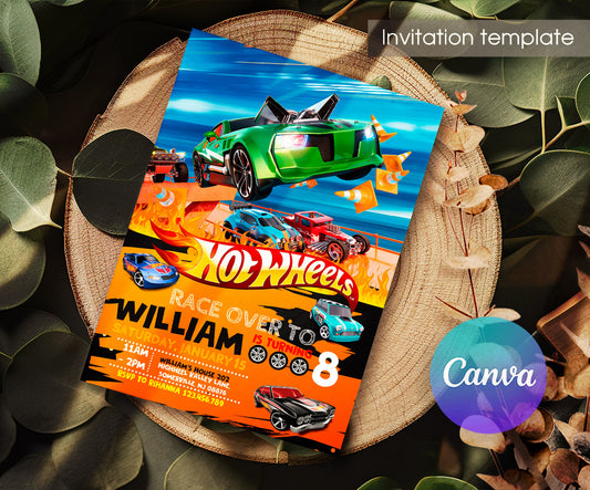 Hot Wheels Racing customizable invitation template | Share or Print | boy | NM307