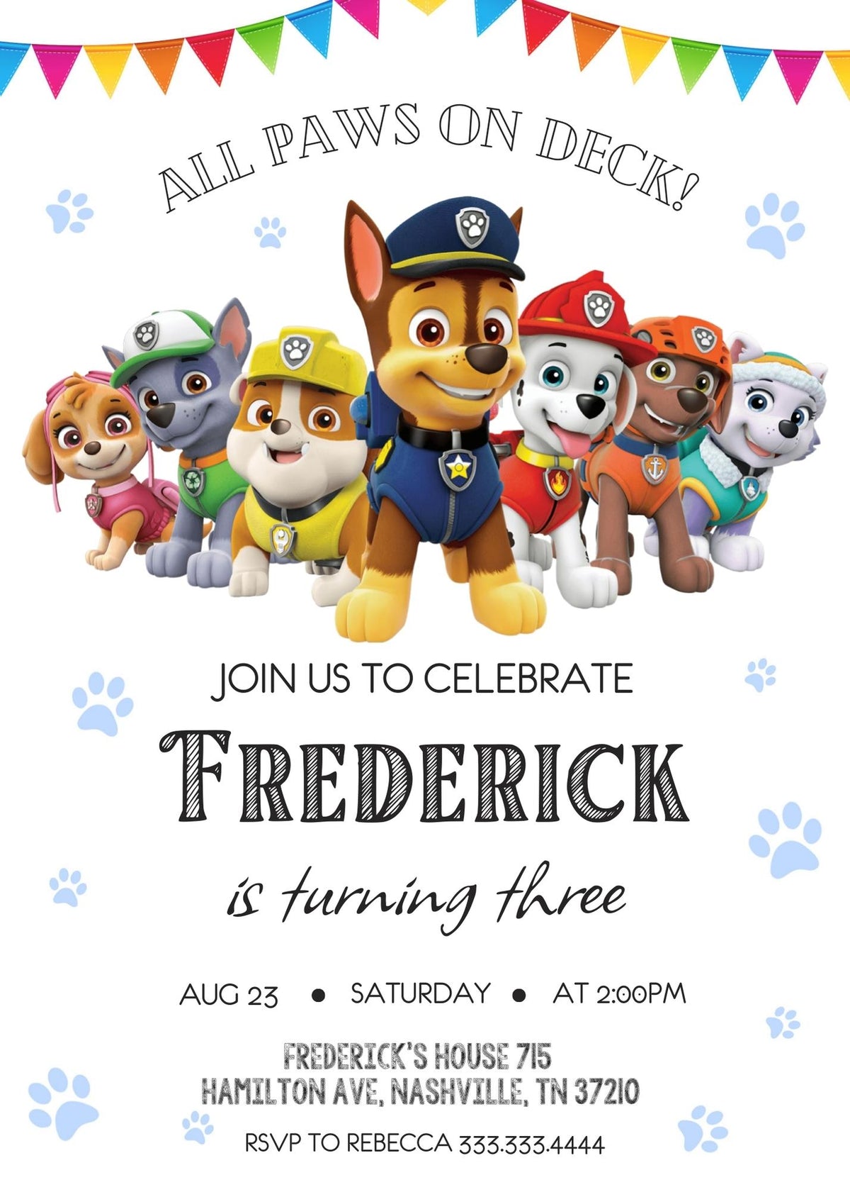 PAW Patrol customizable invitation template | Share or Print | ZZ817