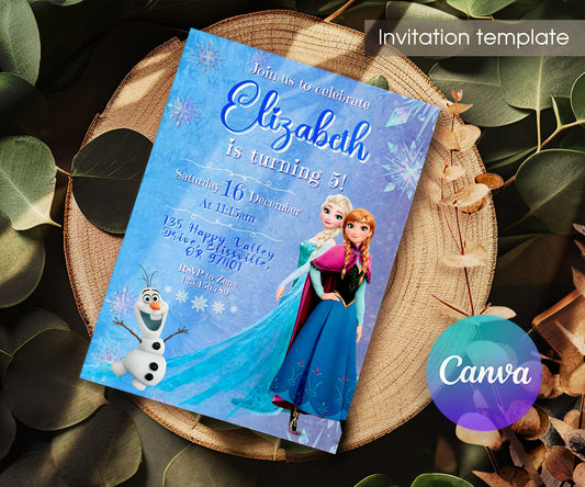 Frozen Elsa customizable invitation template | Share or Print | girl | TI824