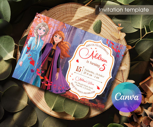 Frozen Elsa customizable invitation template | Share or Print | girl | EK370