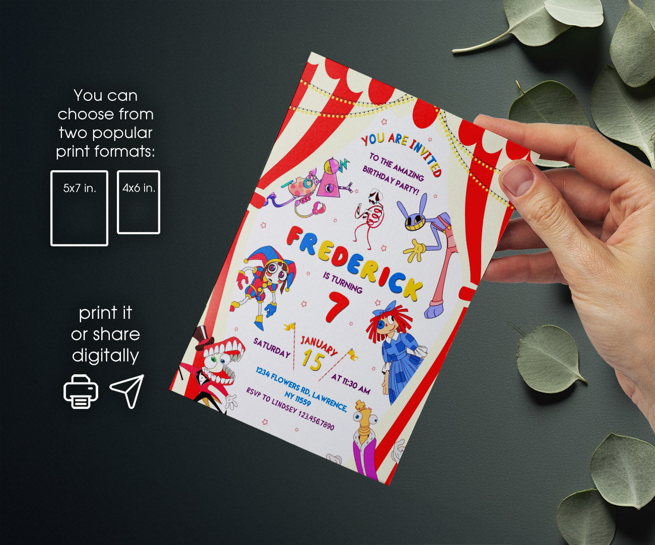 The Amazing Digital Circus customizable invitation template | Share or Print | LN720
