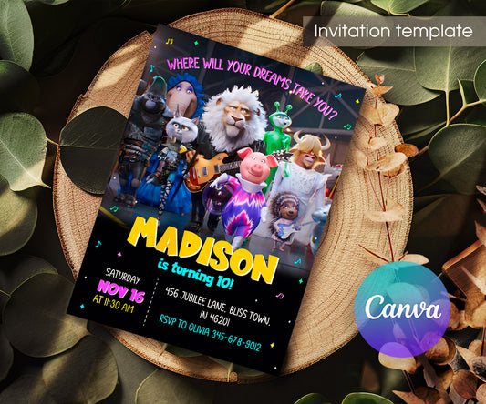 Sing Two Karaoke customizable invitation template | Share or Print | OM494
