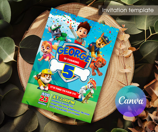 PAW Patrol customizable invitation template | Share or Print | PY830