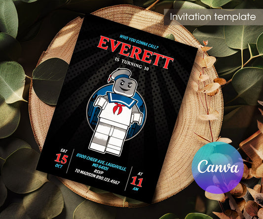 Ghostbusters customizable invitation template | Share or Print | NW211