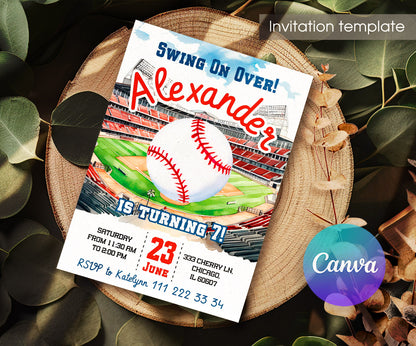 Baseball MLB Sport customizable invitation template | Share or Print | boy | CT438