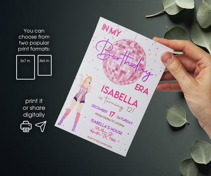 Taylor Swift Eras Tour customizable invitation template | Share or Print | girl | TG890