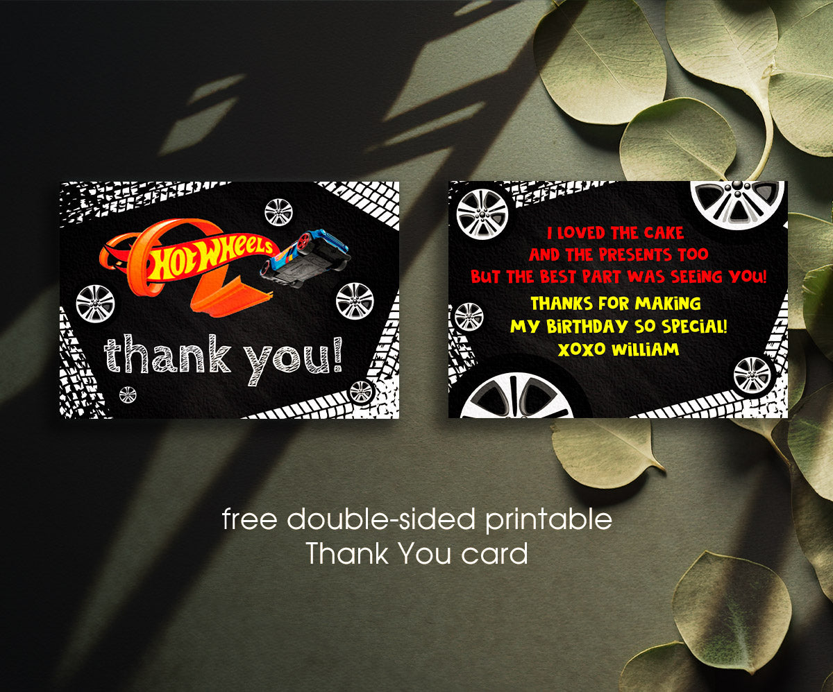 Hot Wheels Racing customizable invitation template | Share or Print | boy | NI206